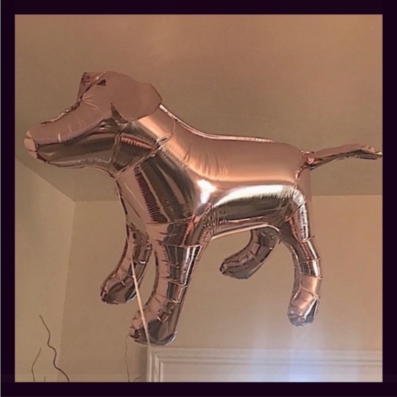 Victorias Secret PINK RARE Rose Gold XL LARGE Dog Balloon NEW - Picture 2 of 3